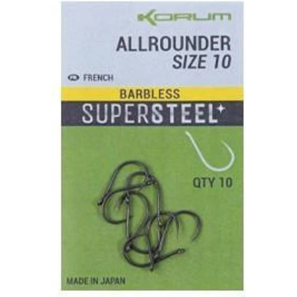 Korum Allrounder Sz 14 Barbless, Silver 1 Korum Allrounder Sz 14 Barbless, Silver