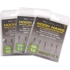 Korum Barbed Tied Hook&stoppers Black 14